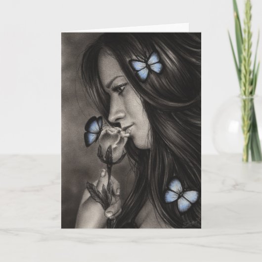 Blue Butterflies Wenskaart Kaart (Voorkant)