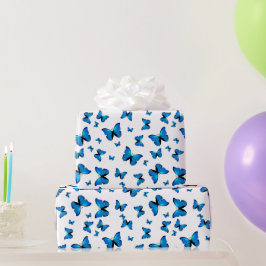 Blue butterflips cadeaupapier
