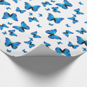 Blue butterflips cadeaupapier (Hoek)