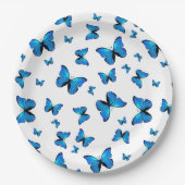 Blue butterflips papieren bordje (Voorkant)