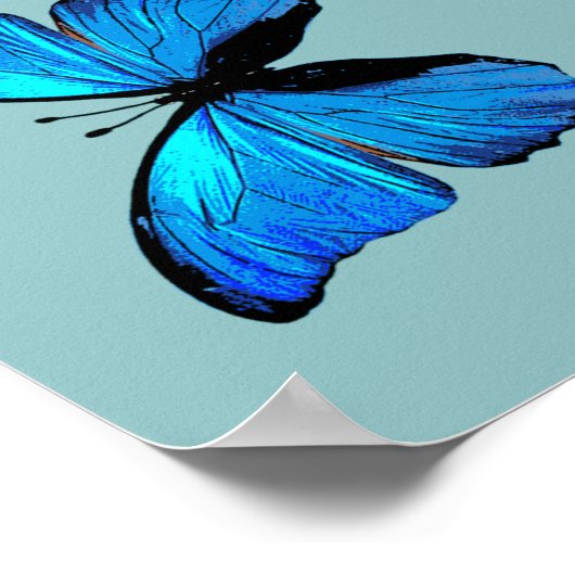 Blue butterflips poster (Hoek)