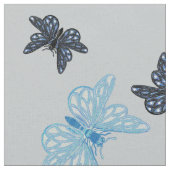 Blue butterflips stof (Close Up)