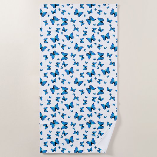 Blue butterflips strandlaken (Voorkant)