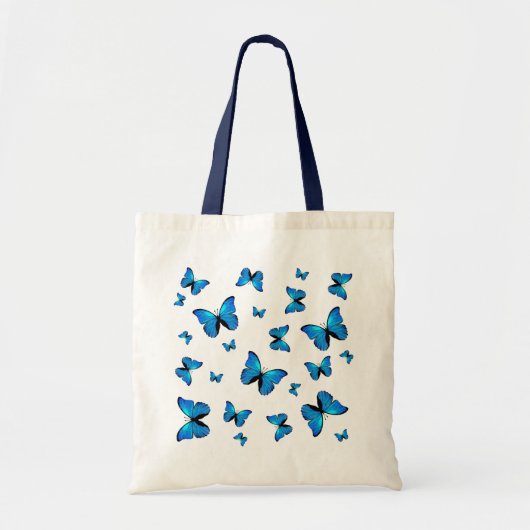Blue butterflips tote bag (Voorkant)