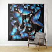 Blue butterflips wandkleed (In Situ (horizontaal))