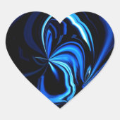 Blue Butterfly Abstract Hart Sticker (Voorkant)