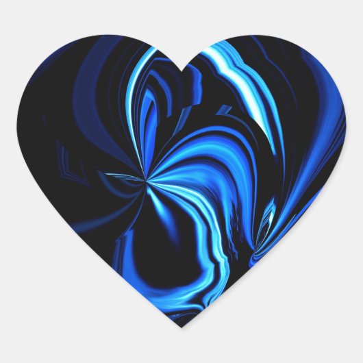 Blue Butterfly Abstract Hart Sticker (Voorkant)