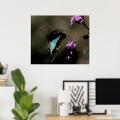 Blue Butterfly Abstract Poster (Thuiskantoor)