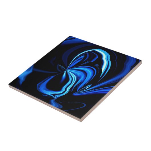 Blue Butterfly Abstract Tegeltje (Zijkant)