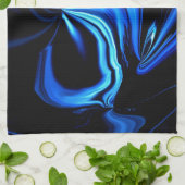 Blue Butterfly Abstract Theedoek (Gevouwen)