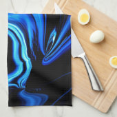 Blue Butterfly Abstract Theedoek (Quarter Fold)