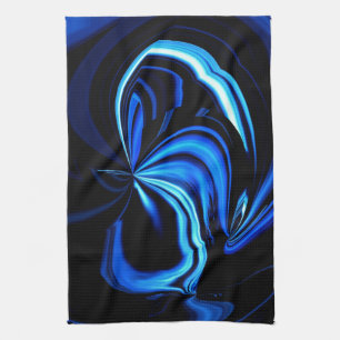 Blue Butterfly Abstract Theedoek