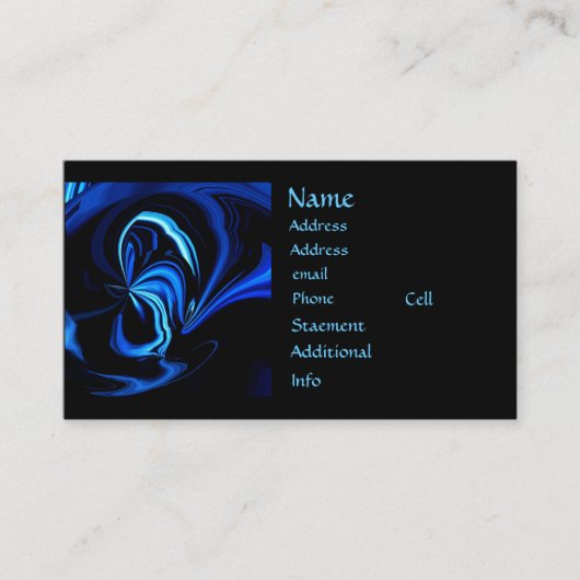 Blue Butterfly Abstracte Visitekaartjes (Voorkant)