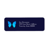 Blue Butterfly-adreslabel Etiket (Voorkant)