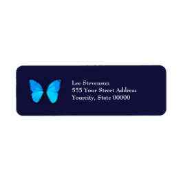 Blue Butterfly-adreslabel Etiket