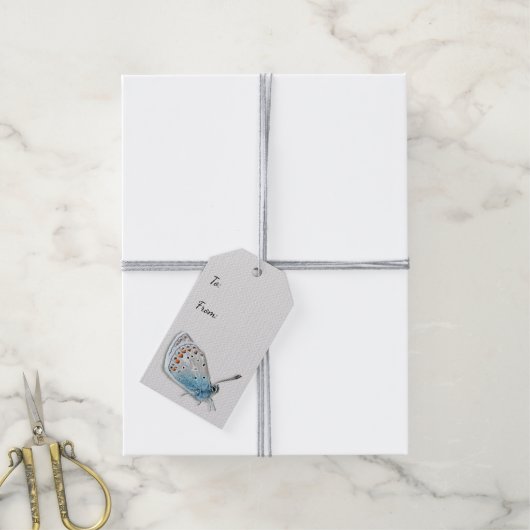 Blue Butterfly All Occasion Cadeau Label Cadeaulabel (Met Touw)