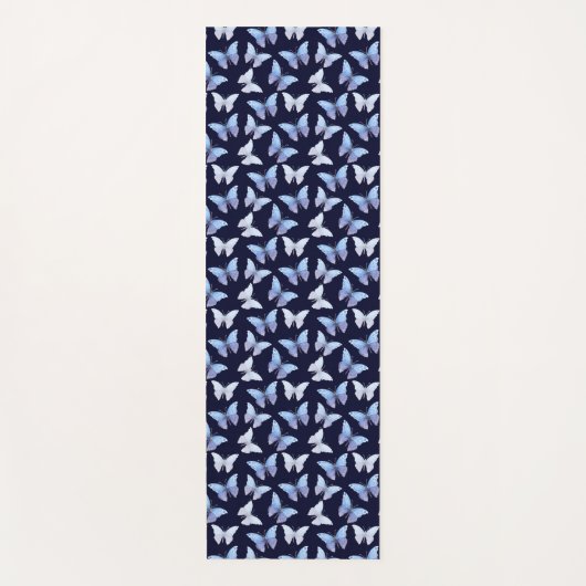 Blue Butterfly Animals Butterflies Pattern Yogamat (Voorkant)