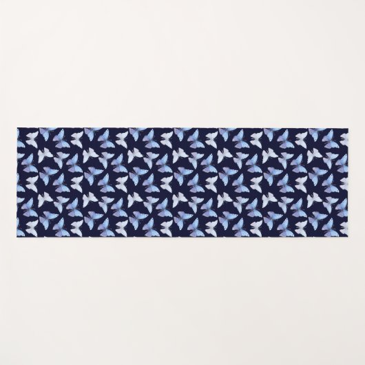 Blue Butterfly Animals Butterflies Pattern Yogamat (Voorkant (horizontaal))