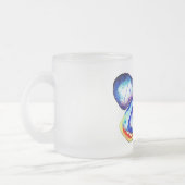 Blue Butterfly Art Frosted Glass Mok (Links)