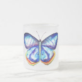 Blue Butterfly Art Frosted Glass Mok (Center)