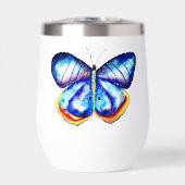 Blue Butterfly Art Frosted Glass Mug (Voorkant)