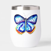 Blue Butterfly Art Frosted Glass Mug (Achterkant)