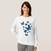 Blue Butterfly Art Garden Beauful Butterflies T-shirt (Voorkant volledig)