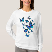 Blue Butterfly Art Garden Beauful Butterflies T-shirt (Voorkant)