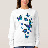 Blue Butterfly Art Garden Beauful Butterflies Trui (Voorkant)