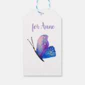 Blue Butterfly art Gift Label Cadeaulabel (Achterkant)