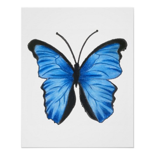 Blue Butterfly Art Perfect Poster (Voorkant)