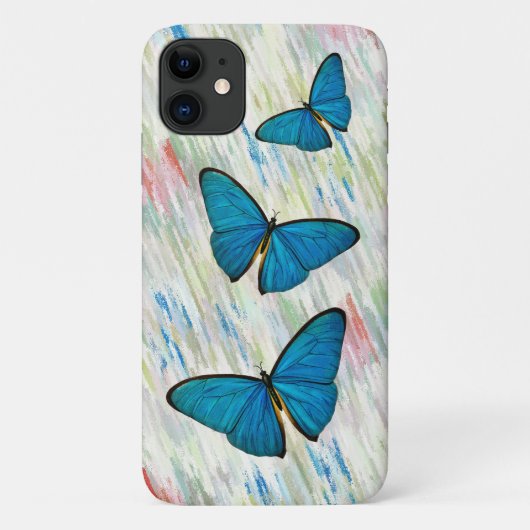 Blue Butterfly Art Phone Case (Achterkant)