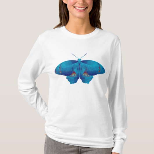 Blue Butterfly Art T-shirt (Voorkant)