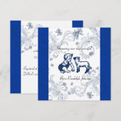 Blue Butterfly Baby shower-uitnodiging Kaart (Voorkant / Achterkant)