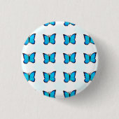 Blue Butterfly-badge Ronde Button 3,2 Cm (Voorkant)