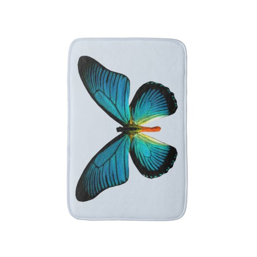 Blue Butterfly Bath Mat (Voorkant Verticaal)