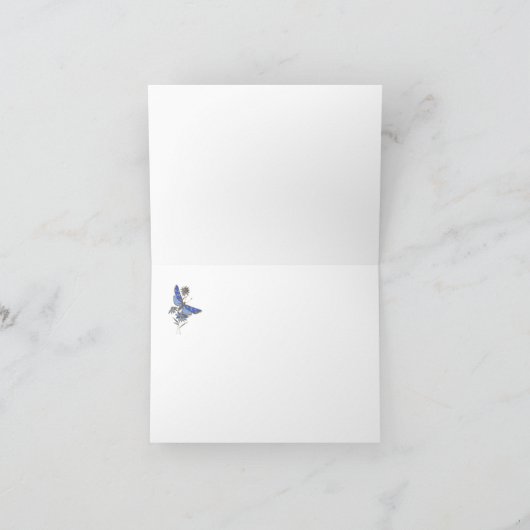 Blue Butterfly Bedankkaart (Binnen)