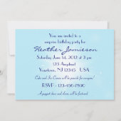 Blue Butterfly Birthday Invitation Kaart (Achterkant)