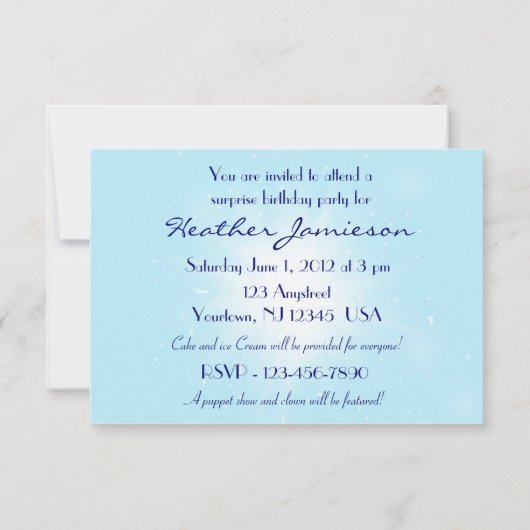 Blue Butterfly Birthday RSVP Invitation Kaart (Achterkant)