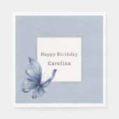 Blue Butterfly Birthday Servet (Voorkant)