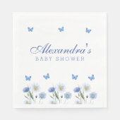 Blue Butterfly Boho Floral Wildflower Baby shower Servet (Voorkant)