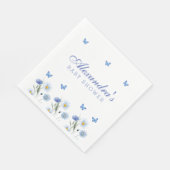 Blue Butterfly Boho Floral Wildflower Baby shower Servet (Hoek)
