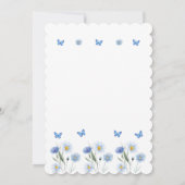Blue Butterfly Boho Wildflower Baby shower Kaart (Achterkant)
