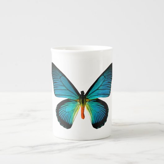 Blue Butterfly Bone China Mok (Voorkant)