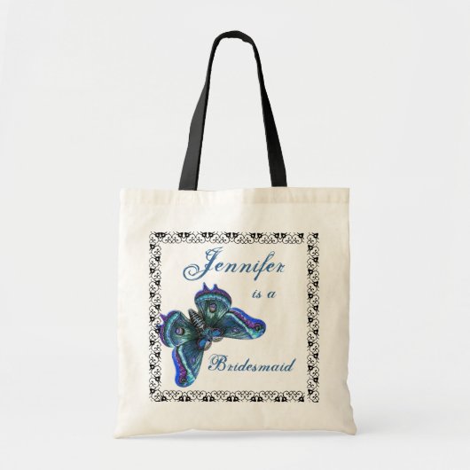 Blue Butterfly - Bridesmaid Wedding Canvas tas (Voorkant)