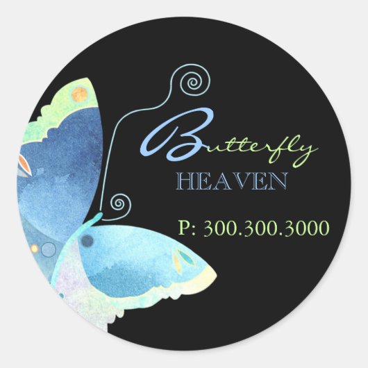 Blue Butterfly Business Label (Voorkant)