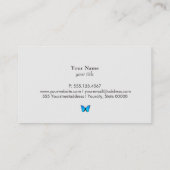 Blue Butterfly Business Navy Card Visitekaartje (Achterkant)
