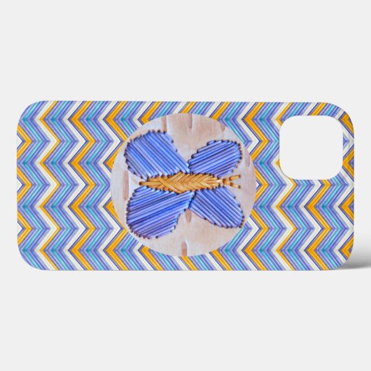 Blue Butterfly Chevron Case-Mate iPhone Case (Achterkant (horizontaal))