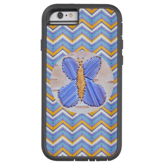 Blue Butterfly Chevron Case-Mate iPhone Case (Achterkant)