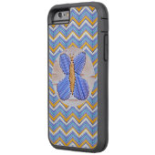 Blue Butterfly Chevron Case-Mate iPhone Case (Achterkant Links)